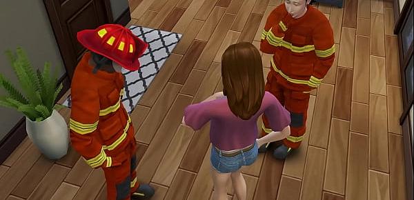  Sims 4 - Common days in the sims | Thanking these handsome firefighters for saving me